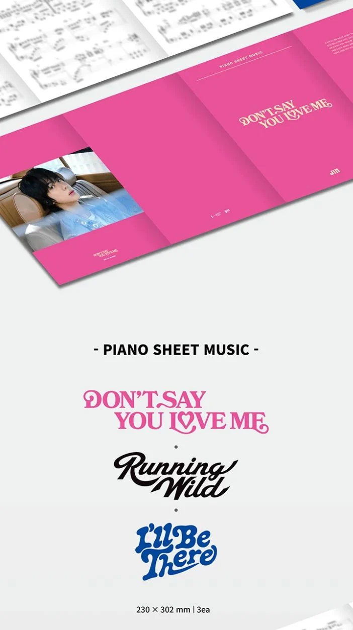 BTS - PIANO SHEET MUSIC : JIN (PACKAGE)