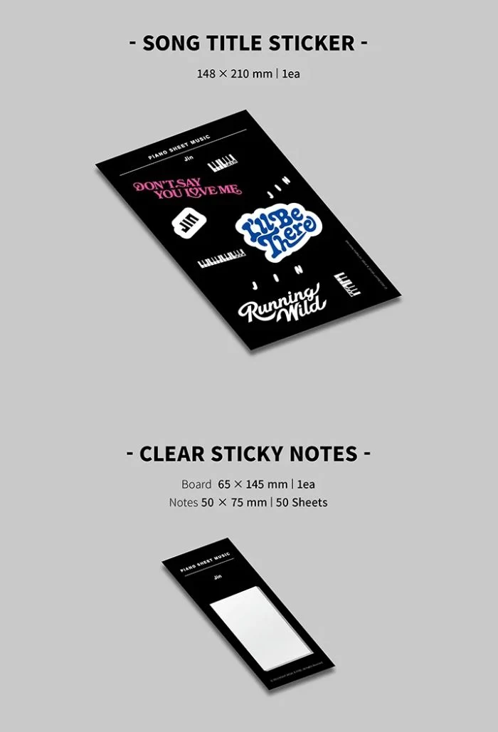 BTS - PIANO SHEET MUSIC : JIN (PACKAGE)