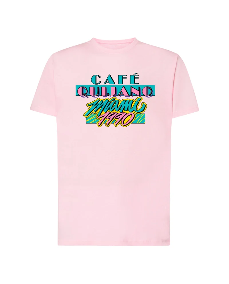 Café Quijano - Camiseta "Miami 1990" Unisex Rosa