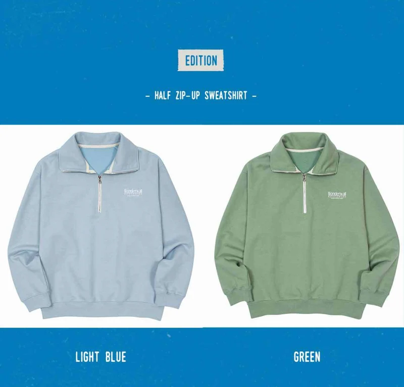 [ATEEZ] Ateez x Wonderwall : ATZ T-Shirt x2 + Half Zip-Up Sweatshirt x2 (Set F)