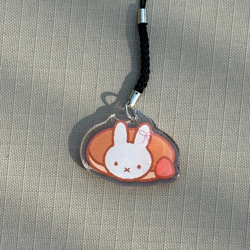 Pancake miffy phone charm