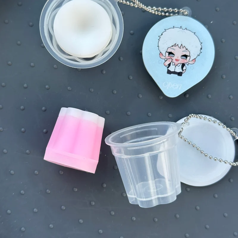 anime pudding pot keychains