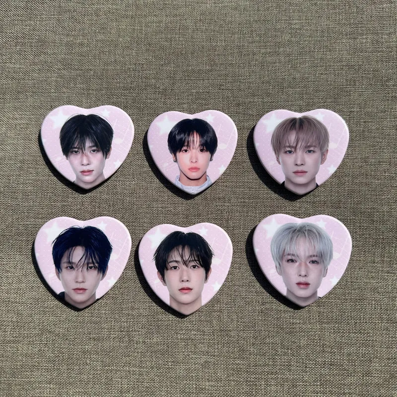 nct wish pink heart badges