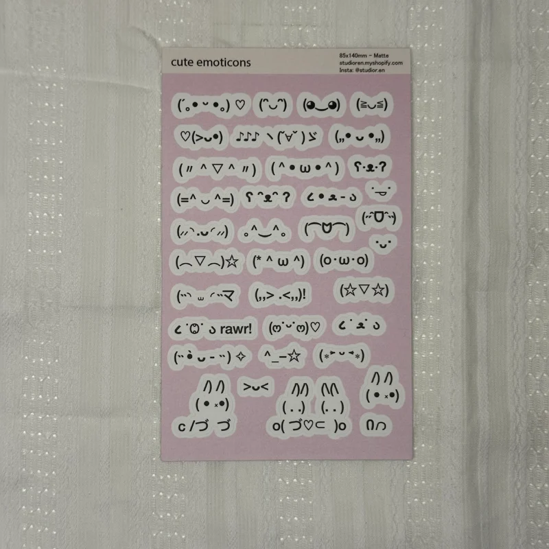 cute emoticons sticker sheet