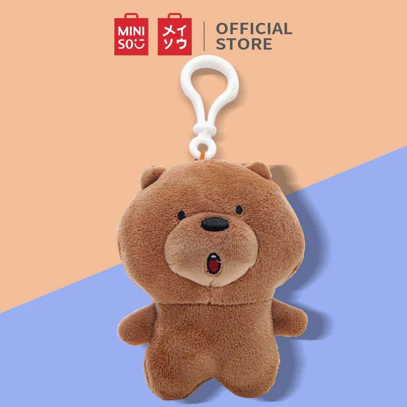 MINISO We Bare Bears Gantungan Tas Kunci Liontin Hiasan 6x8x10cm Perhiasan Keychain Plush Charm Aksesoris Tas Dompet Wanita Acces Boneka Karakter Verisi Q Lucu Terkenal Original Kreatif Asli Kartun Beruang Cute