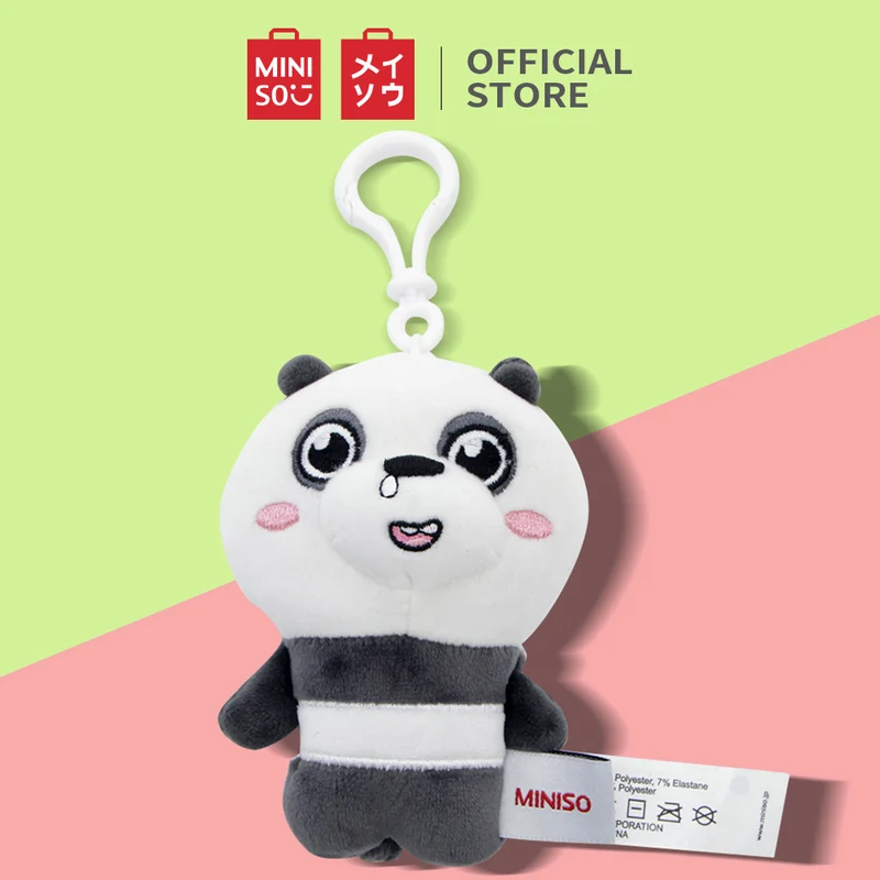 MINISO We Bare Bears Gantungan Tas Kunci Liontin Hiasan 6x8x10cm Perhiasan Keychain Plush Charm Aksesoris Tas Dompet Wanita Acces Boneka Karakter Verisi Q Lucu Terkenal Original Kreatif Asli Kartun Beruang Cute