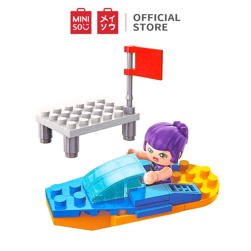 MINISO Blok Bangunan ABS Plastik Ramah Lingkungan Seri Blok Bangunan Pantai Untuk Edukasi Anak Untuk Hadiah Anak