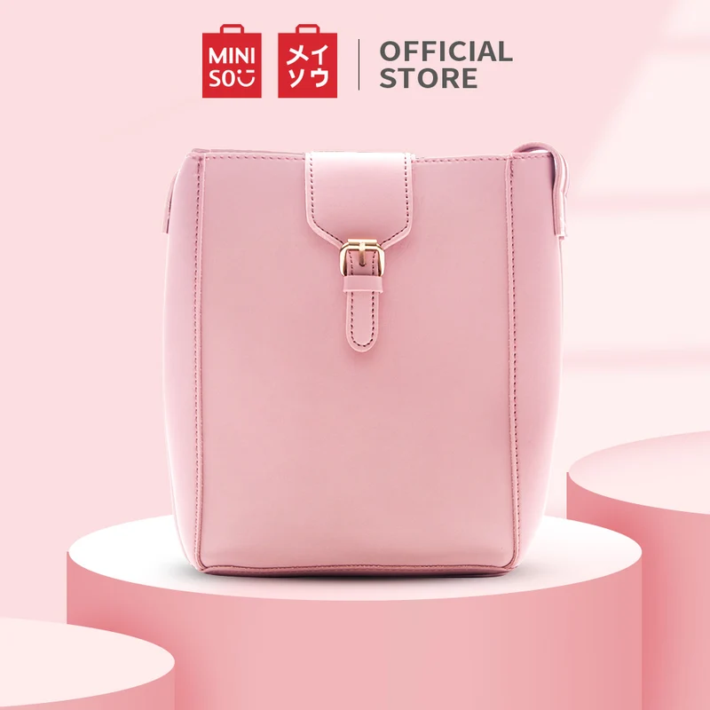 MINISO Tas Selempang Wanita Tas Bahu Bucket Bag Sling Bag Polos Lucu