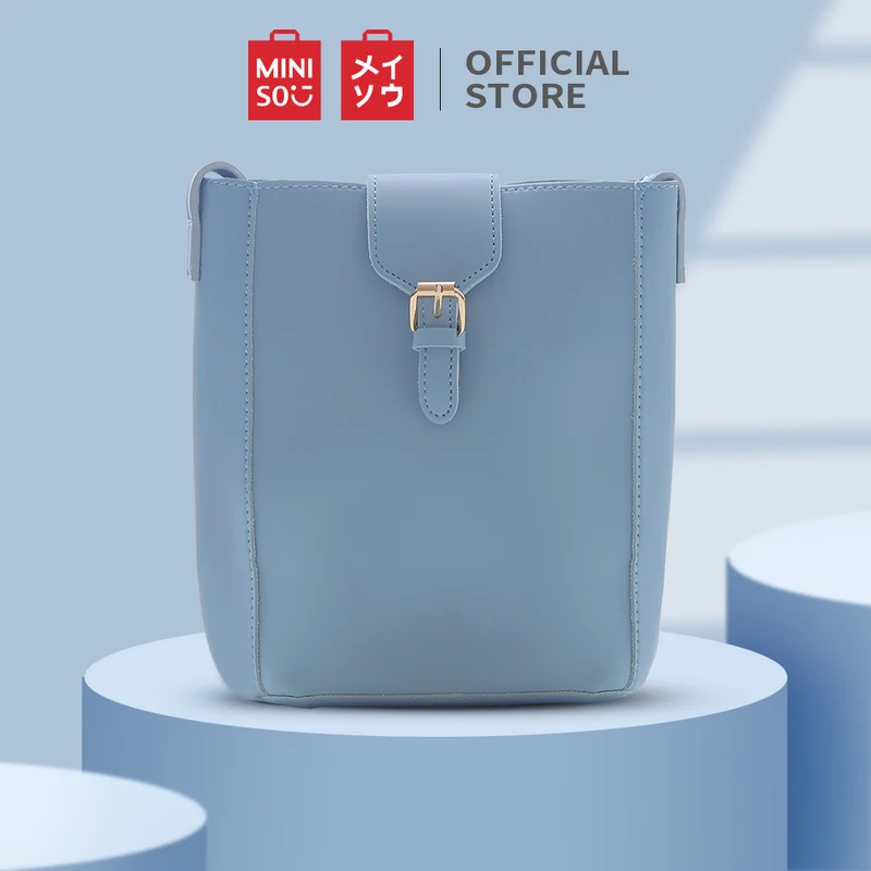 MINISO Tas Selempang Wanita Tas Bahu Bucket Bag Sling Bag Polos Lucu