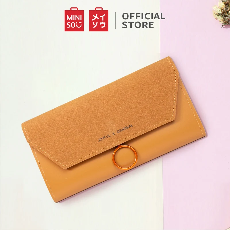 MINISO Dompet Wanita Panjang Wallet Simple Vintage Elegant Metal Logam