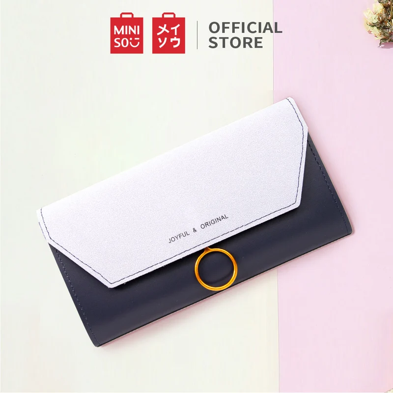 MINISO Dompet Wanita Panjang Wallet Simple Vintage Elegant Metal Logam