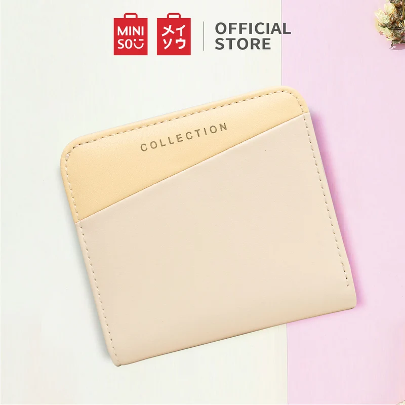 MINISO Dompet Wanita Kecil Lipat Pendek Dompet Uang Kartu Lucu Multiwarna