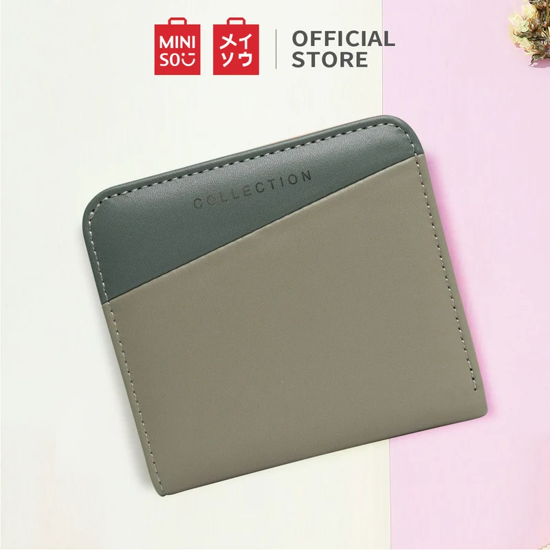 MINISO Dompet Wanita Kecil Lipat Pendek Dompet Uang Kartu Lucu Multiwarna