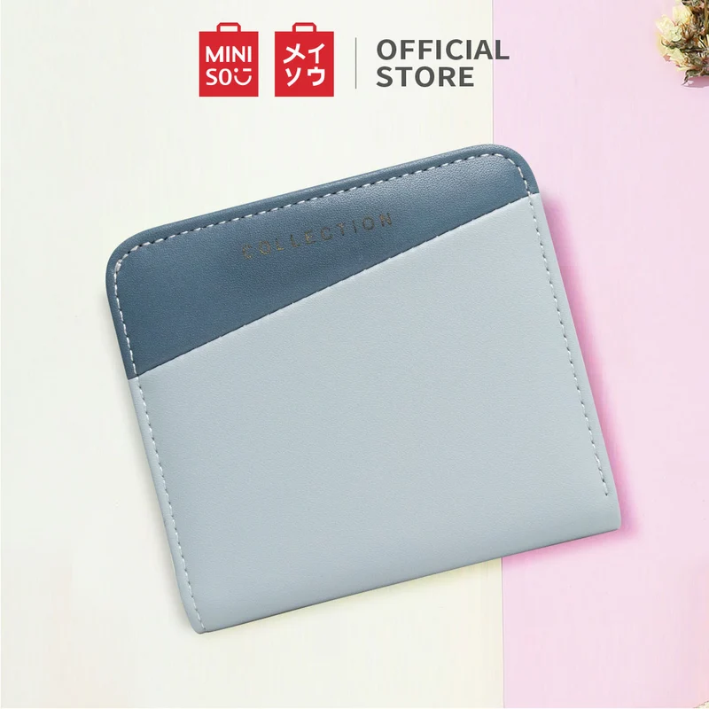 MINISO Dompet Wanita Kecil Lipat Pendek Dompet Uang Kartu Lucu Multiwarna