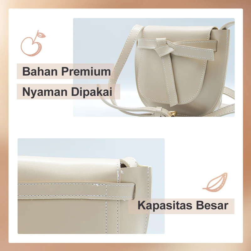 MINISO Handbag Tas Selempang Wanita Sling Bag Saddle Pesta Fashion