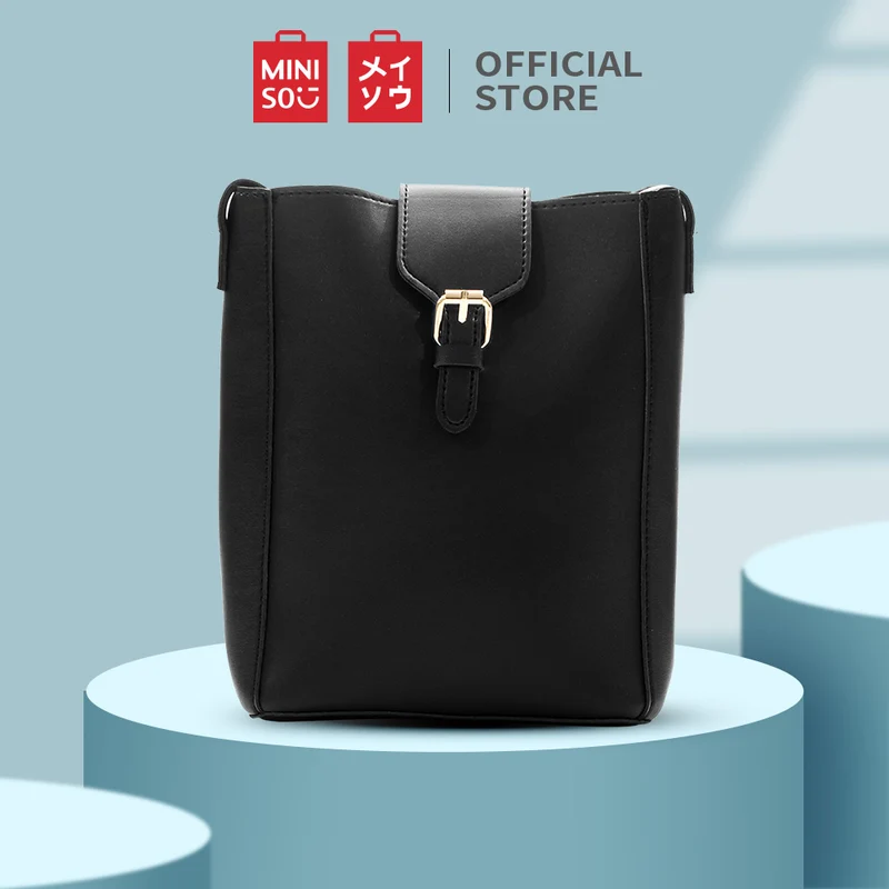 MINISO Tas Selempang Wanita Tas Bahu Bucket Bag Sling Bag Polos Lucu
