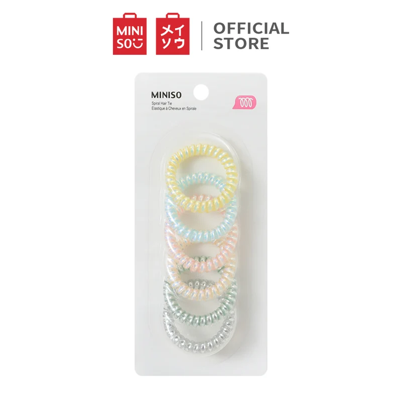 MINISO Ikat Rambut Karet Rambut Spiral 6 Pcs Elastis Hair Tie