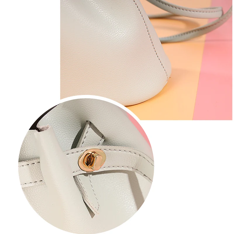 MINISO Tas Selempang Wanita Sling Bag Bucket Bag Ember Metalic Elegan
