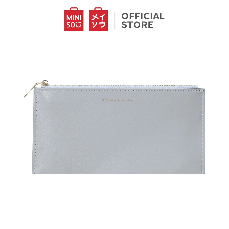 MINISO Wanita Handbag Dompet Panjang Lipat Zipper Simple Polos Fashion Elegant