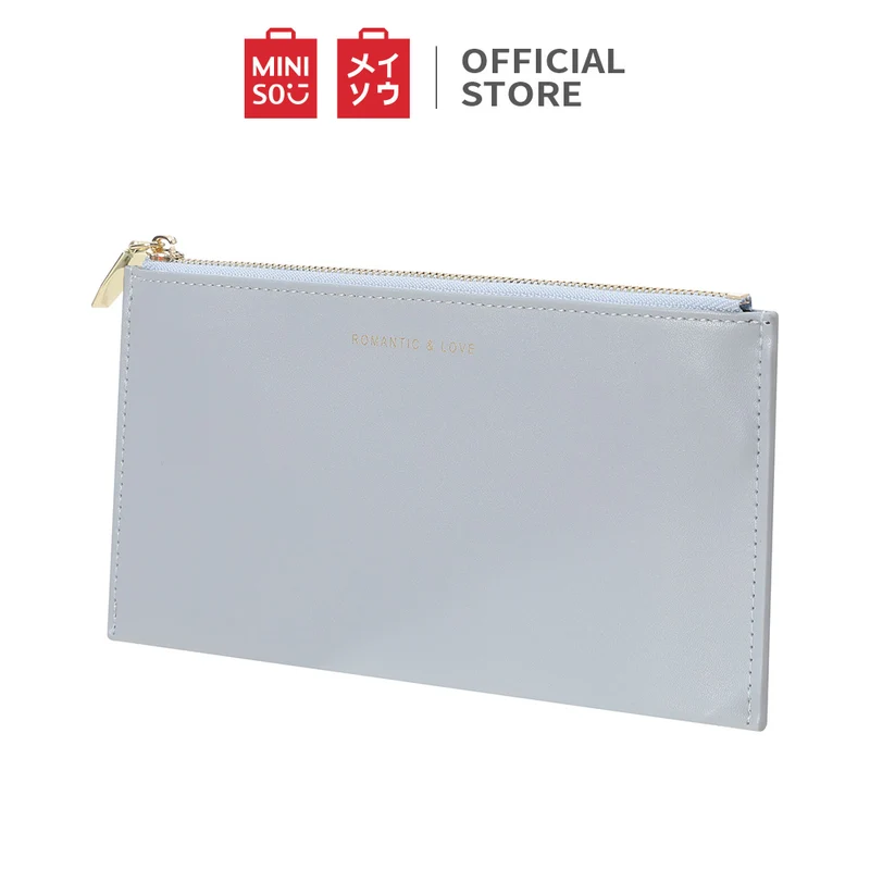 MINISO Wanita Handbag Dompet Panjang Lipat Zipper Simple Polos Fashion Elegant