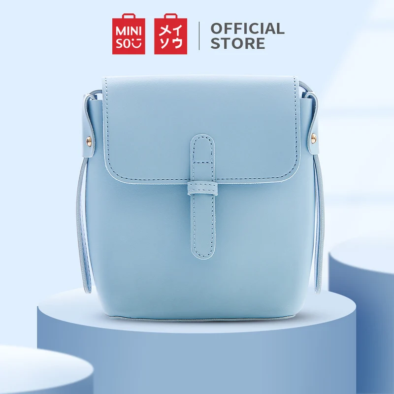 MINISO Tas Selempang Wanita Tas Bahu Bucket Bag Sling Bag Polos Pesta