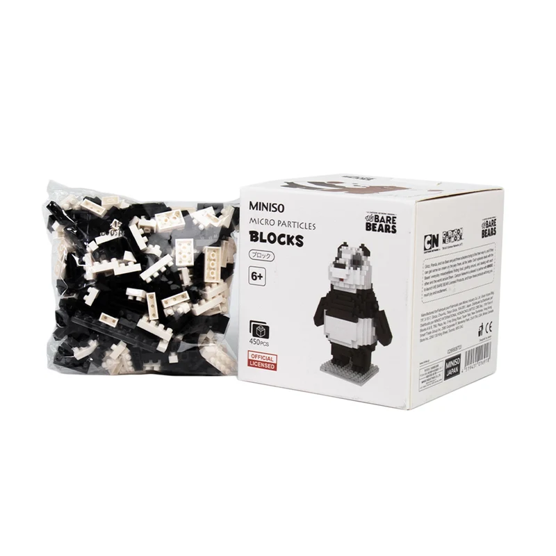 MINISO Blok Bangunan ABS Plastik Ramah Lingkungan Seri We Bare Bears Untuk Edukasi Anak Untuk Hadiah Anak