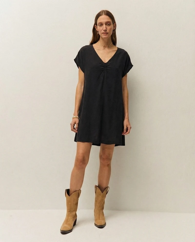 Vestido corto cupro