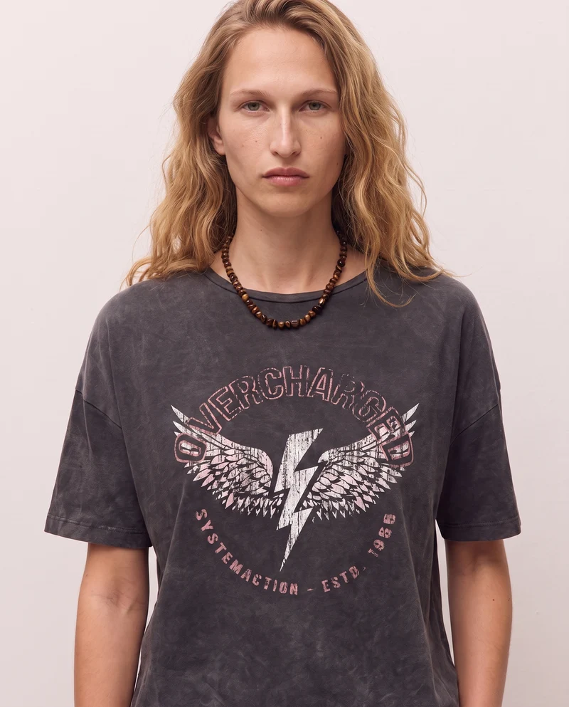 Camiseta oversize print alas