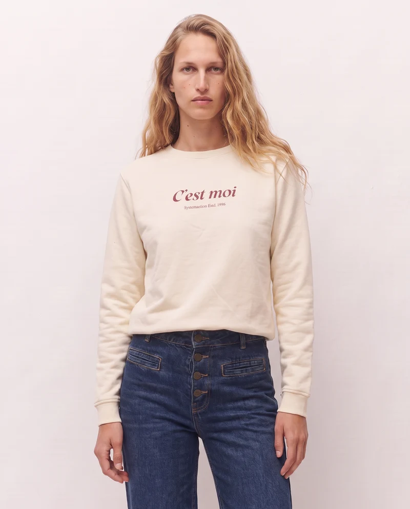 Sudadera cuello redondo con posicional