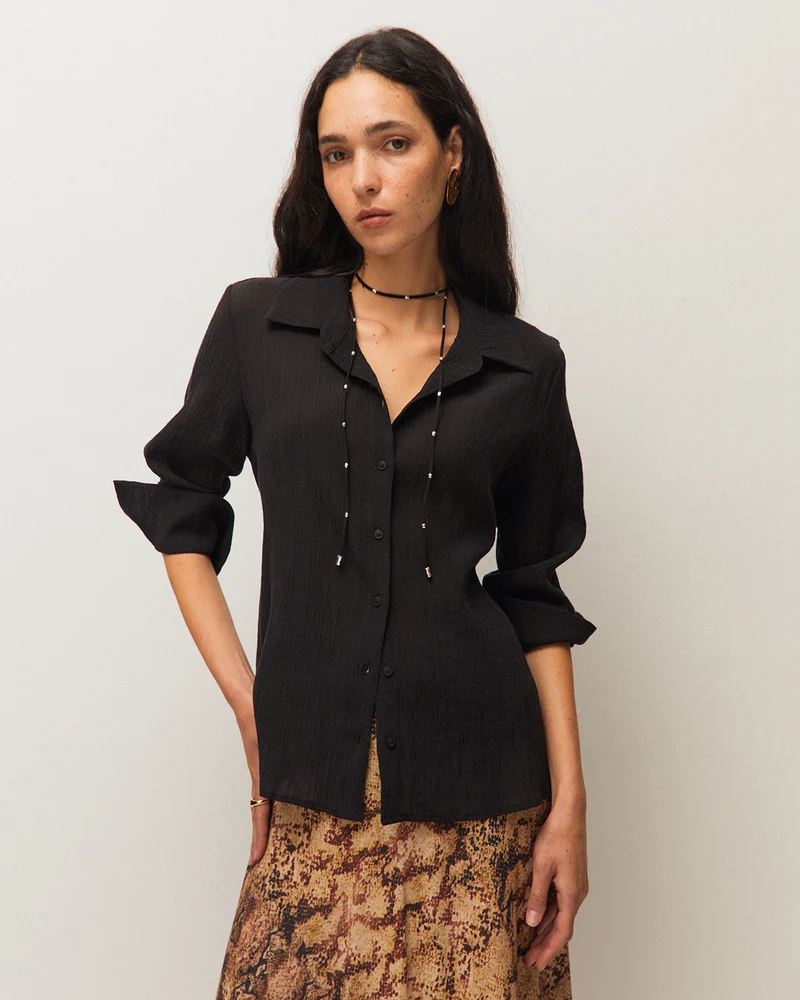Camisa larga con cinturón
