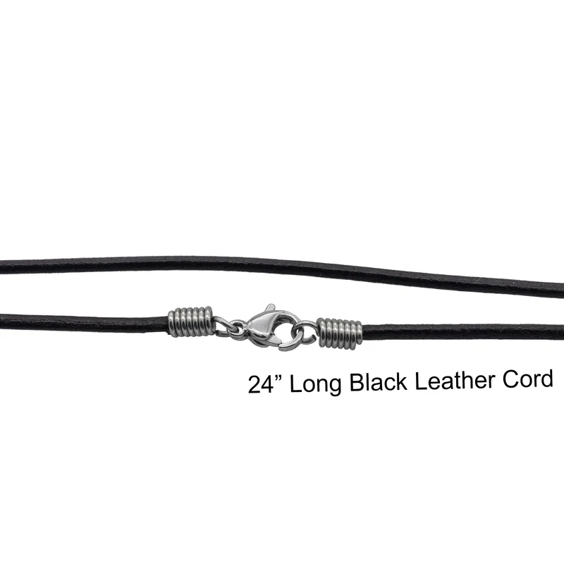 24" Black Leather Cord