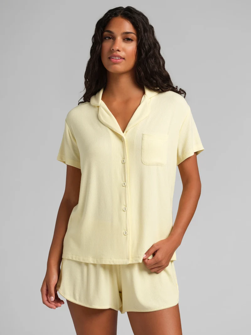 Slinky Rib Short Sleeve PJ Set