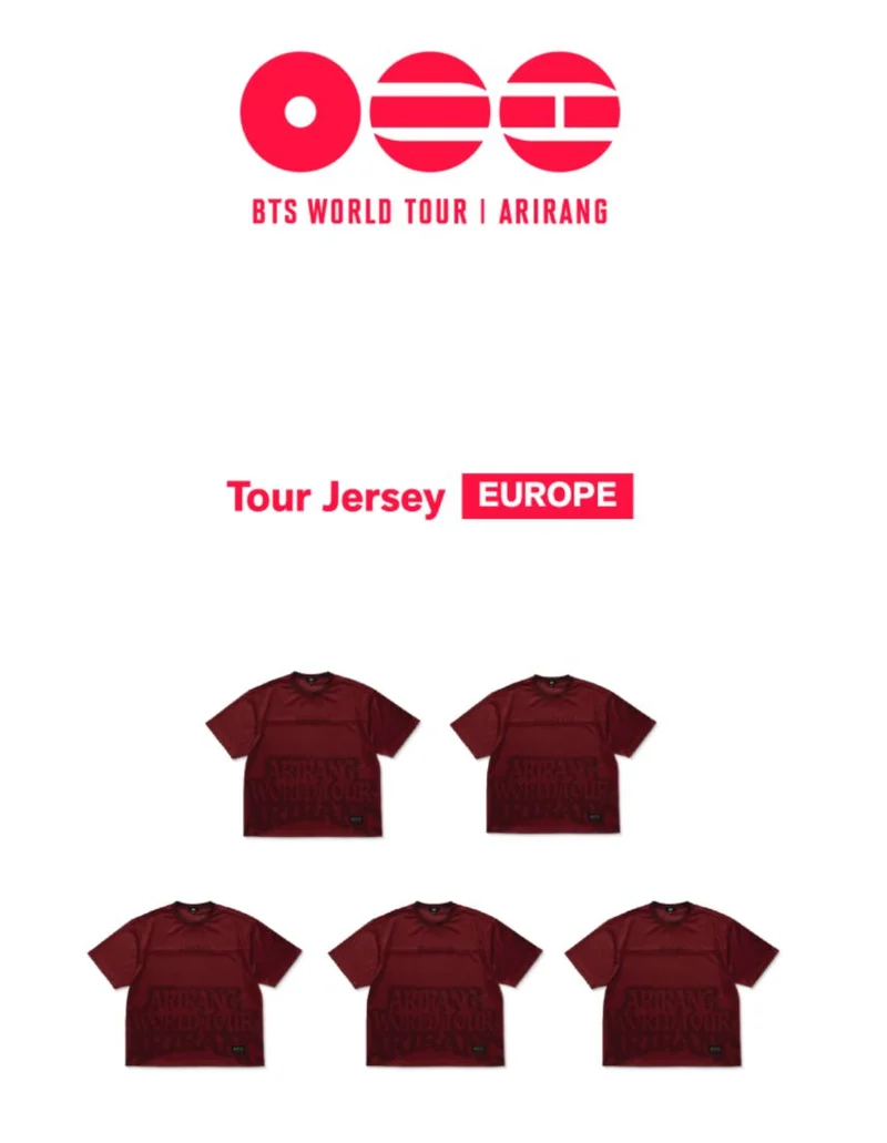 BTS - TOUR JERSEY EUROPE (WORLD TOUR 'ARIRANG' OFFICIAL MD)