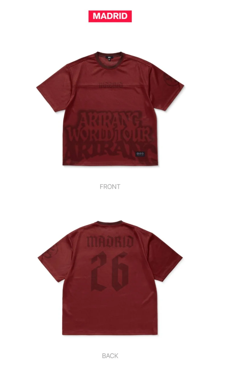 BTS - TOUR JERSEY EUROPE (WORLD TOUR 'ARIRANG' OFFICIAL MD)