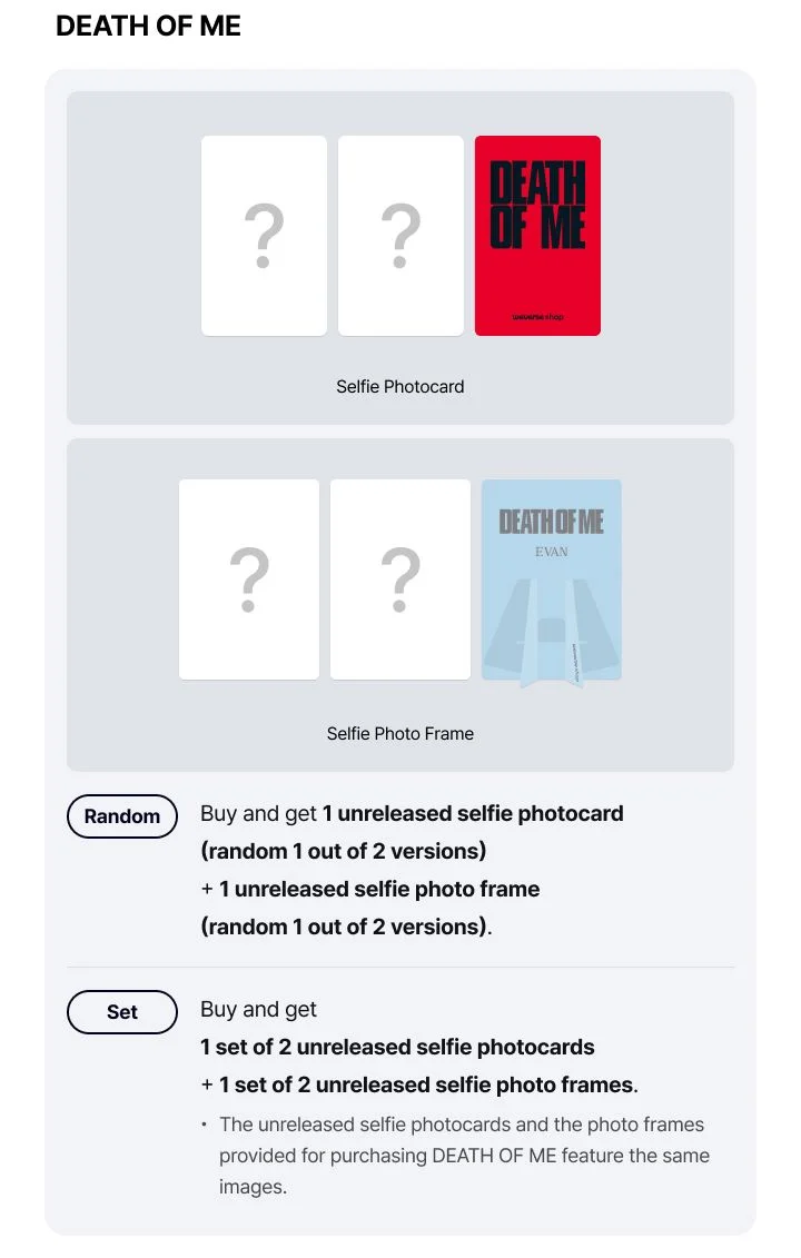 EVAN - DEATH OF ME + Weverse Gift