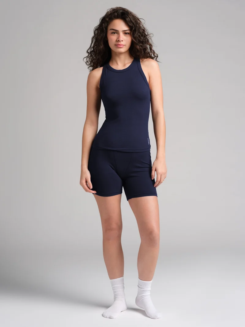 Rib Contour High Neck Tank