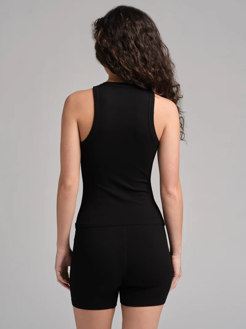 Rib Contour High Neck Tank