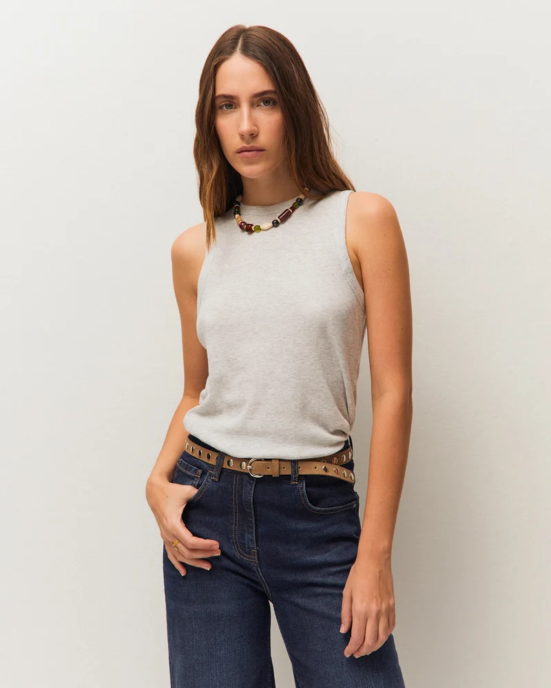 Camiseta básica de canalé