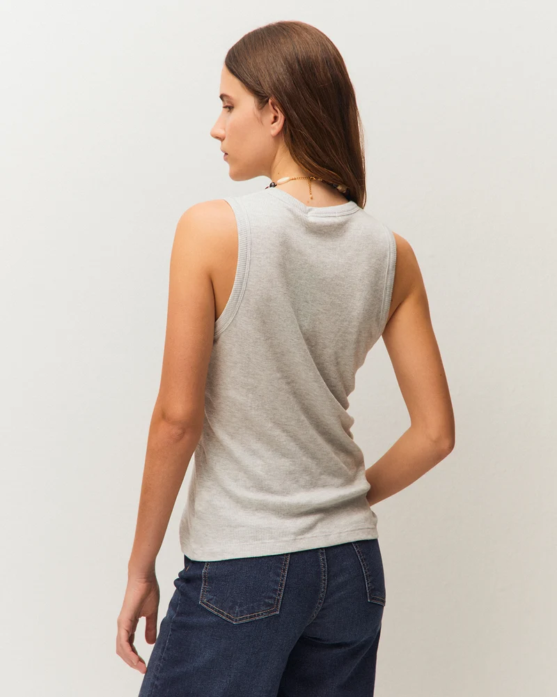 Camiseta básica de canalé
