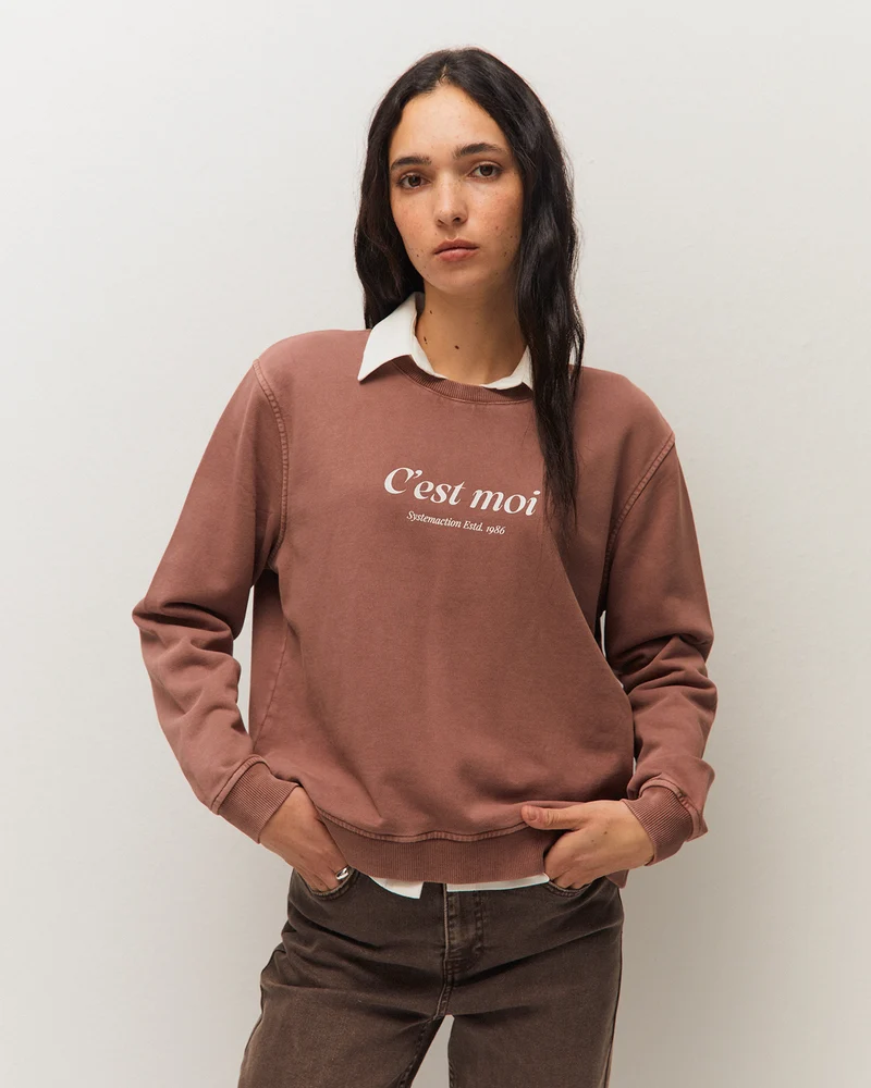 Sudadera cuello redondo con posicional