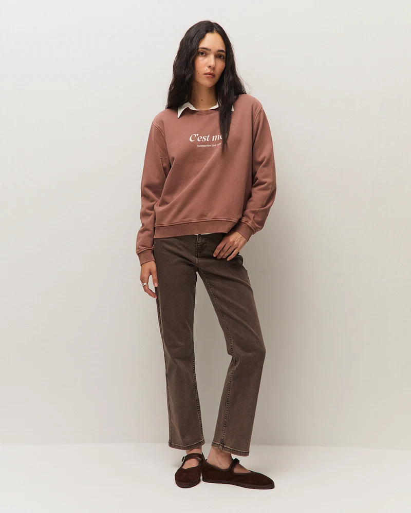 Sudadera cuello redondo con posicional