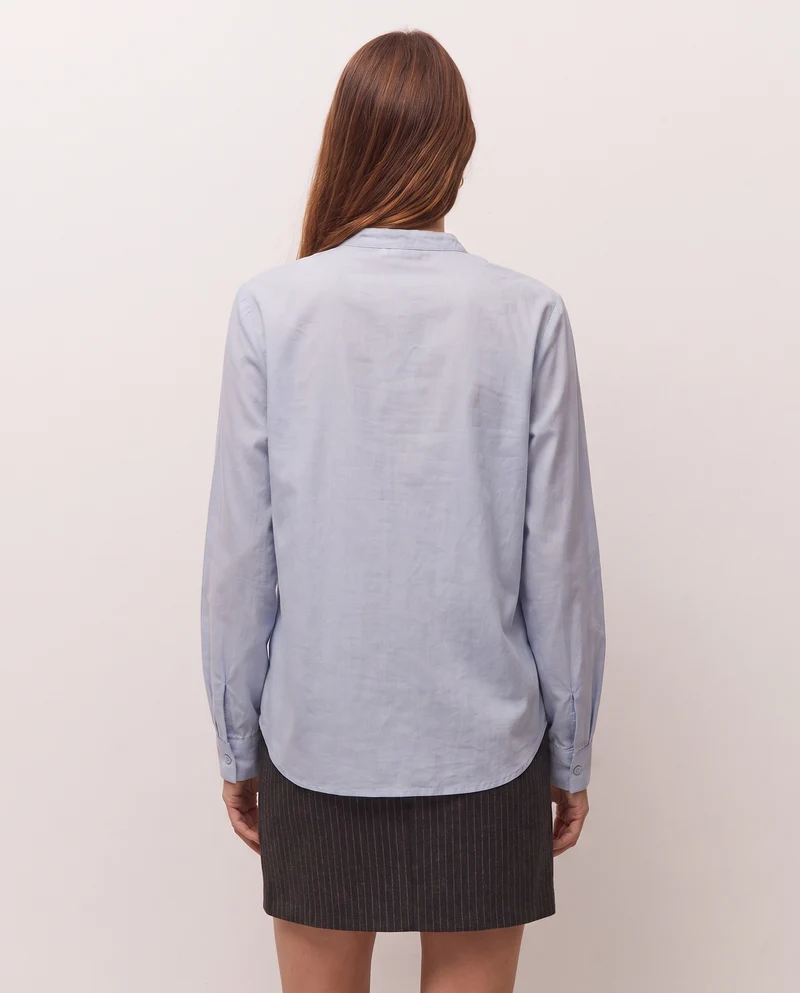 Camisa volantes chambray