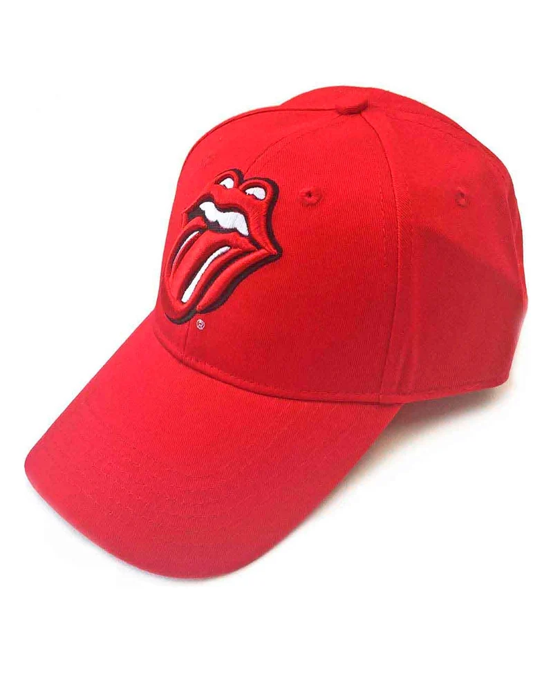 The Rolling Stones - Gorra Béisbol Roja "Classic Tongue" Bordada