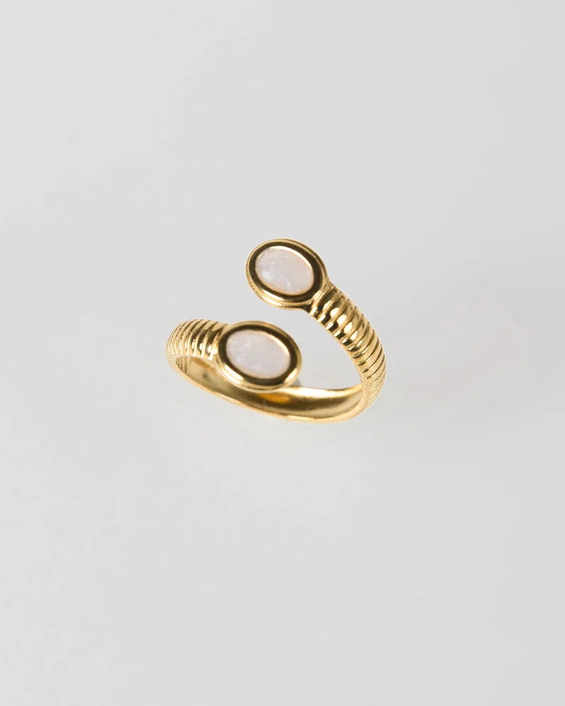 Anillo de dos piedras