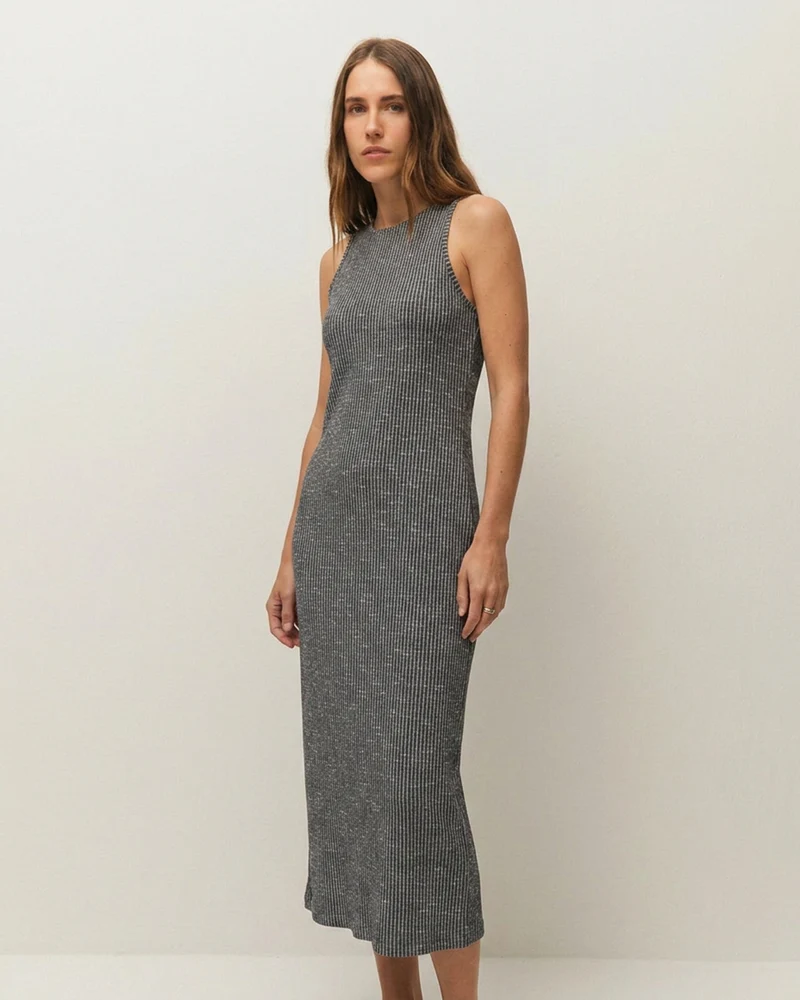 Vestido largo de canalé