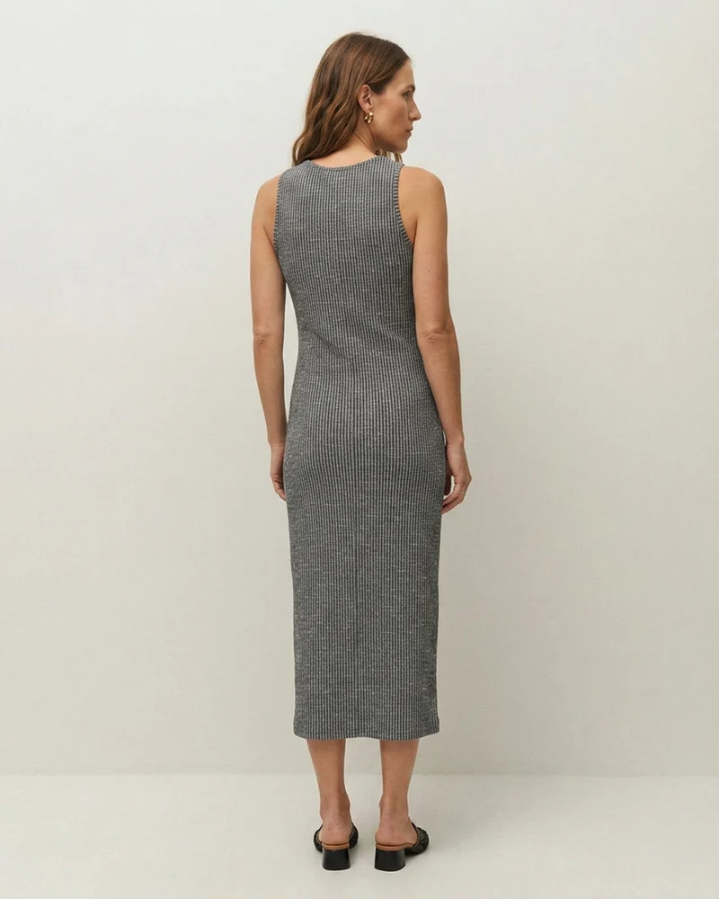 Vestido largo de canalé