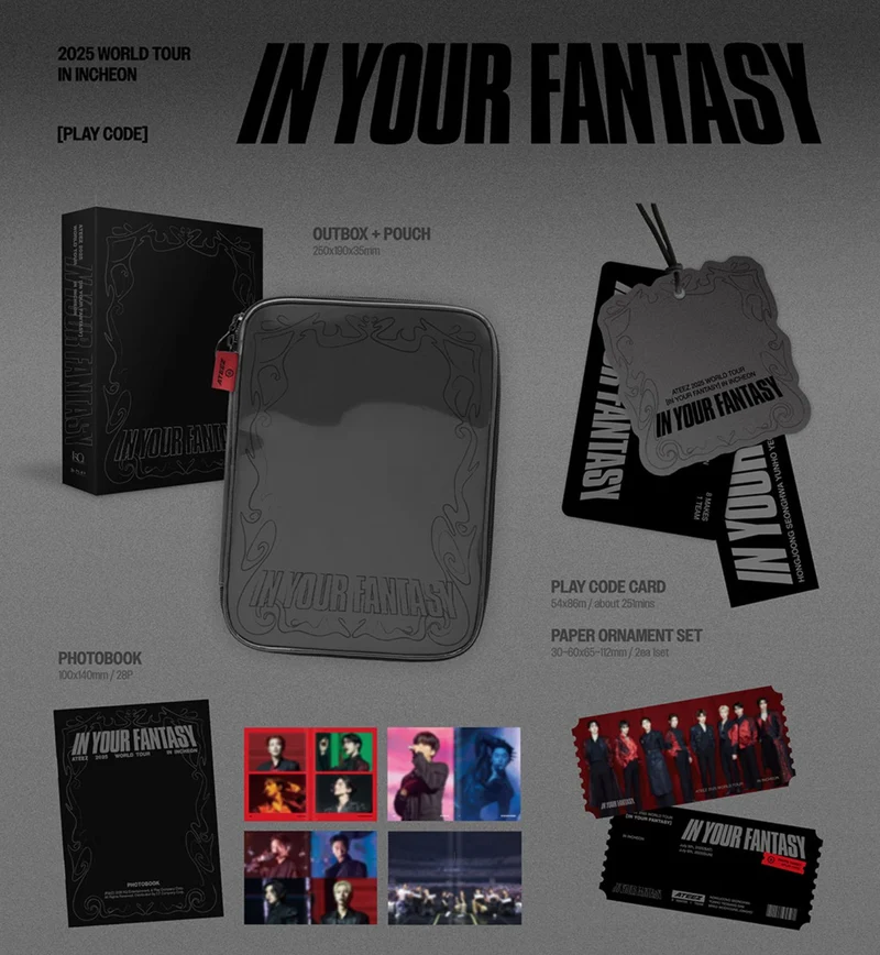 ATEEZ - 2025 WORLD TOUR 'IN YOUR FANTASY' IN INCHEON (DVD & PLAY CODE) + KQ SHOP Gift