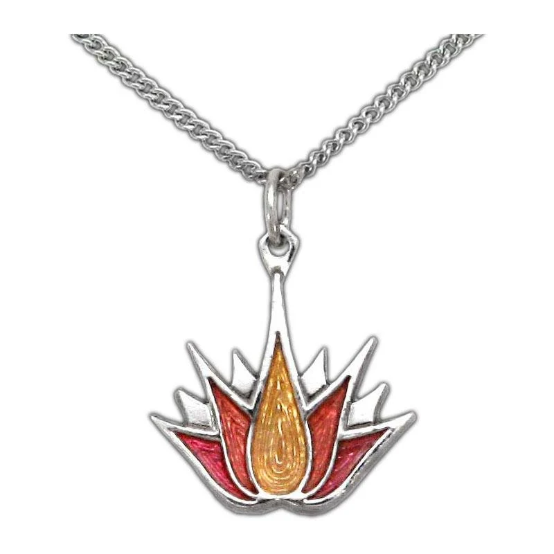 Collar de tatuaje de loto de triple esmalte