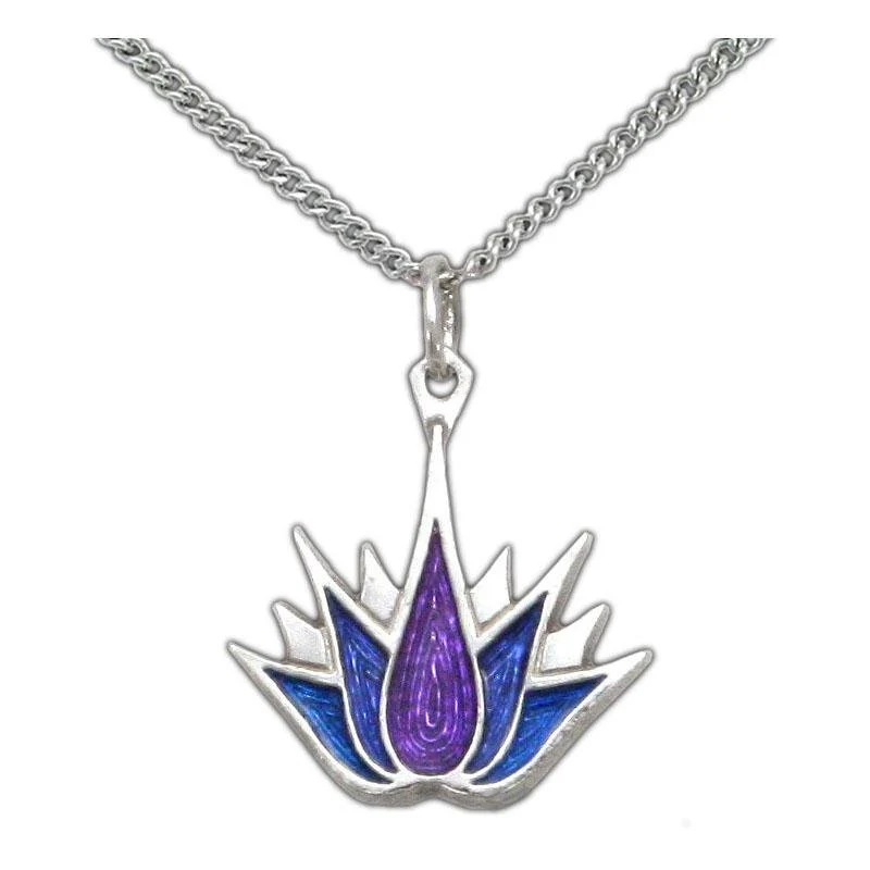 Collar de tatuaje de loto de triple esmalte