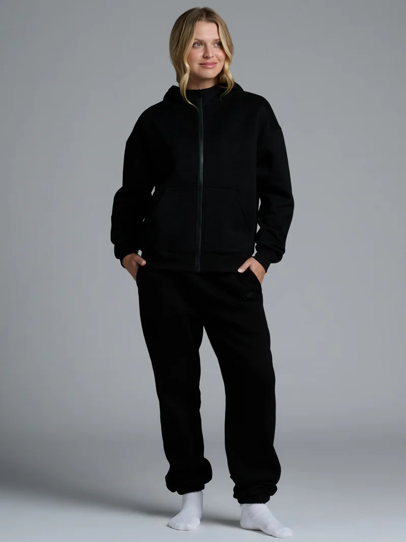 Basic Crop Zip Hoodie